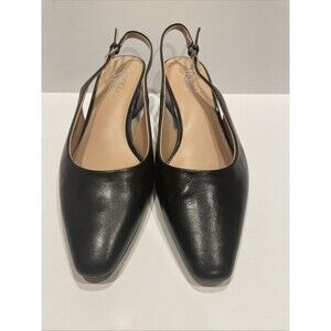 Franco Sarto Black Leather Slip Back Size 8.5 NIB